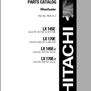 Hitachi Wheel Loader LX145E 2 Component Parts Catalog P42J E1 2