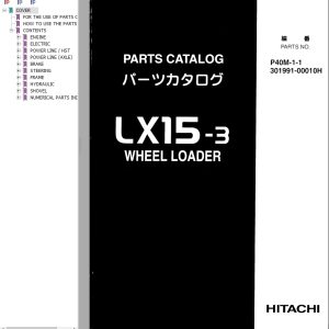 Hitachi Wheel Loader LX15 3 Parts Catalog P40M 1 1 301991 00010H EN JP