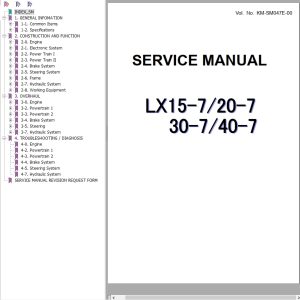 Hitachi Wheel Loader LX30 7 Service Manual KM SM047E 00
