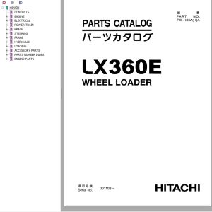 Hitachi Wheel Loader LX360E Parts Catalog PW H83AHA EN JP