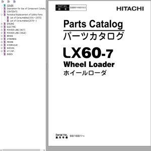 Hitachi Wheel Loader LX60 7 Parts Catalog 308991 H0010 3 EN JP