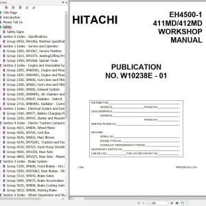 Hitachi Rigid Dump Truck EH4500 1 Workshop Manual