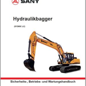 Sany Excavator SY265C SY265LC Operation and Maintenance Manual 501074 EN 1
