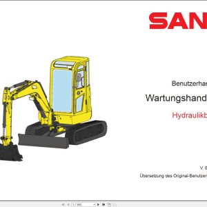 Sany Excavator SY26U Maintenance Manual and Schematic 500983 DE 1