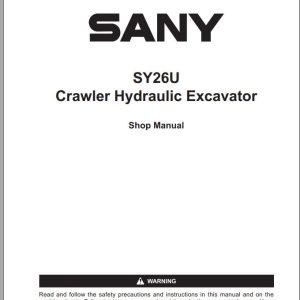 Sany Excavator SY26U Shop Manual EN 1
