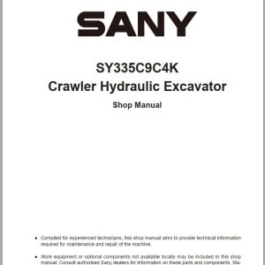 Sany Excavator SY335C Shop Manual EN 1