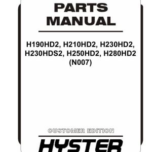 Hyster Forklift N007 H190 to H280 Parts Manual 4232084 03 2024