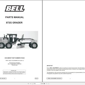 Bell Graders 872G Parts Manual 870242 1