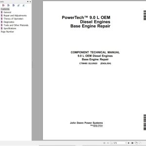 John Deere Engines 9.0L OEM Component Technical Manual CTM400 1