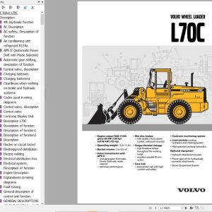 Volvo Wheel Loader L70C Service and Repair Manual 1