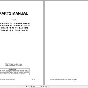 Bell Dump Truck B40D B35D PIN 7.3 Tier 3B IT4 Parts Manual 1