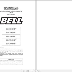 Bell Dump Trucks B35E B40E B45E B50E B60E Service Manual BN039466 2016 1