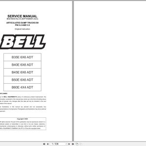 Bell Dump Trucks B35E B40E B45E B50E B60E Service Manual BN076658 2023 1