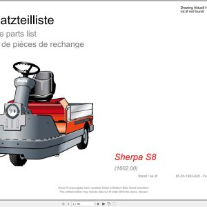 Hako Tow Tractor Sherpa S8 and SX60 Spare Parts Catalog (1)