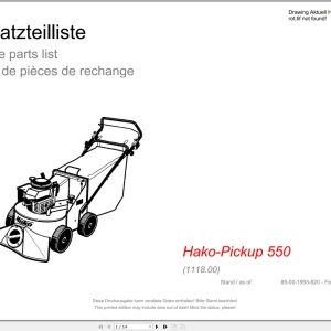 Hako Vacuum Cleaner Hako Pickup 550 (1118.00) Spare Parts Catalog (1)