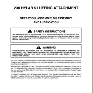 Link Belt Crane 238 HYLAB 5 Luffering Attachment Operation Manual (1)