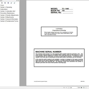 Link Belt Crane TC 108D Operation Manual (1)