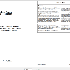 John Deere 8320RT 8345RT 8370RT Tractors Repair Technical Manual TM119319 (1)