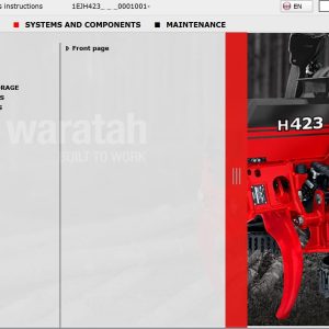 Waratah Harvester Head H423 1EJH4230001001 Operation Manual (1)