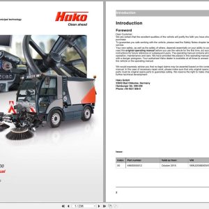 Hako Sweeper Citymaster 2200 Operating Manual 48600050012 2016 (1)