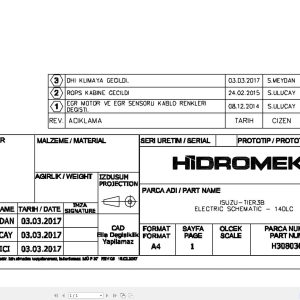 Hidromek Excavator HMK 140LC Electric Diagram H308030000 2018 (1)