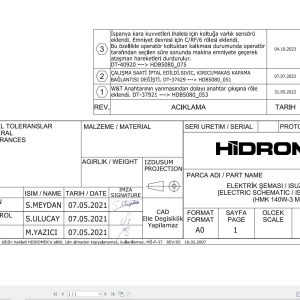 Hidromek Excavator HMK 140W 3 MH Isuzu Electric Diagram ED508005000 2023 (1)