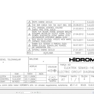 Hidromek Excavator HMK 140W Mitsubishi Electric Diagram H208000001 2009 (1)