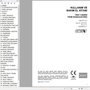 Hidromek Excavator HMK 370 LCD Operation Maintenance Manual H667322400 TR (1)
