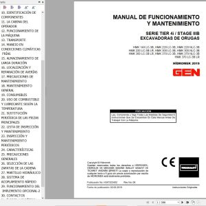 Hidromek Excavator HMK140LC 3B to HMK370LC 3BLR Operation Maintenance Manual H347323402 ES (1)