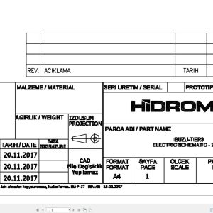 Hidromek HMK 200W Isuzu Tier3 Electric Diagram H228025000 11.2018 (1)