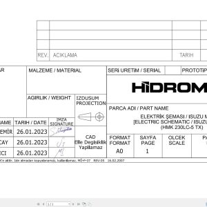 Hidromek HMK 230LC 5 TX Isuzu Electric Diagram ED348047000 01.2023 (1)