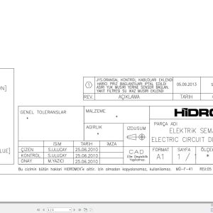 Hidromek HMK 370DLC Isuzu Electric Diagram H668000000 09.2013 (1)