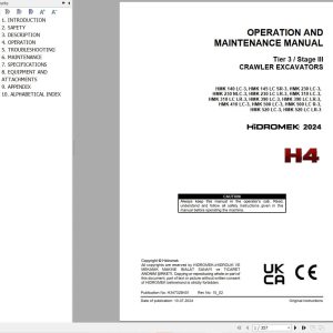 Hidromek Wheel Excavator HMK140LC 3 to HMK520LCLR 3 Operation Maintenance Manual H34732B401 EN (1)