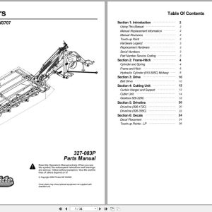 Land Pride Disc Mower DM3705 DM3706 DM3707 Parts Manual 327 083P (1)