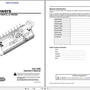 Land Pride Flail Mower FM2548 to FM2584 Operation Manual 333 138M (1)