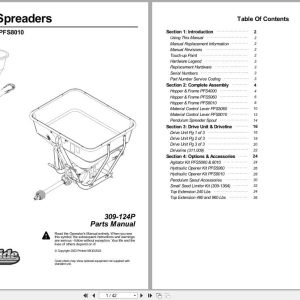 Land Pride Pendulum Spreader PFS4000 PFS5060 PFS8010 Parts Manual 309 124P (1)