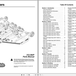 Land Pride Rotary Cutters RCFM45180 RCF45180 Parts Manual 312 382P (1)