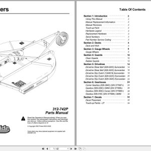 Land Pride Rotary Cutters RCR1660 RCR1672 Parts Manual 312 742P (1)