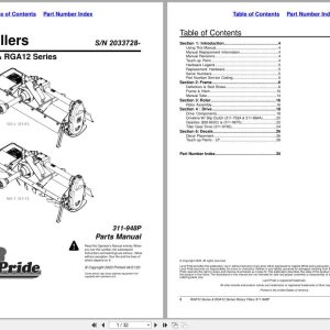 Land Pride Rotary Tillers RGR12 RGA12 Series Parts Manual 311 948P (1)