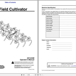 Land Pride S Tine Field Cultivator FC15 Operation Manual 307 224M (1)