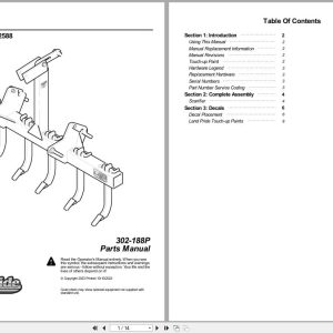 Land Pride Scarifier SF2566 SF2577 SF2588 Parts Manual 302 188P (1)