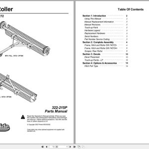 Land Pride Seed Bed Roller SBR48 SBR60 SBR72 Parts Manual 322 215P (1)