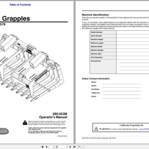 Land Pride Skeleton Grapples SGS1566 SGS1578 Operation Manual 380 053M (1)