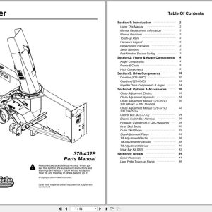 Land Pride Snow Blower SB2584 Parts Manual 370 432P (1)