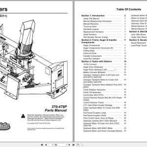 Land Pride Snow Blower SBL25 Series Parts Manual 370 478P (1)