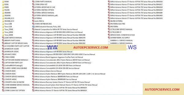 Advance NILFISK Package Service Full Set Parts Manuals DVD1