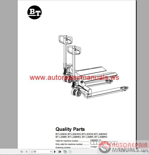 BT Handling Forklift Parts Catalog CD2
