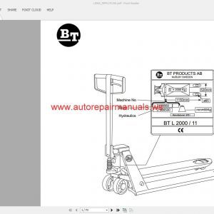 BT Handling Forklift Parts Catalog CD5