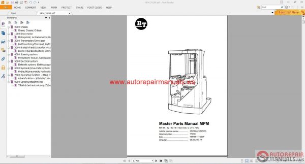 BT Riders Forklift Parts Catalog CD3