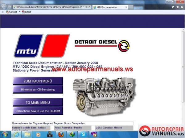 CD Tranning Engine MTU Series 4000 CD 11